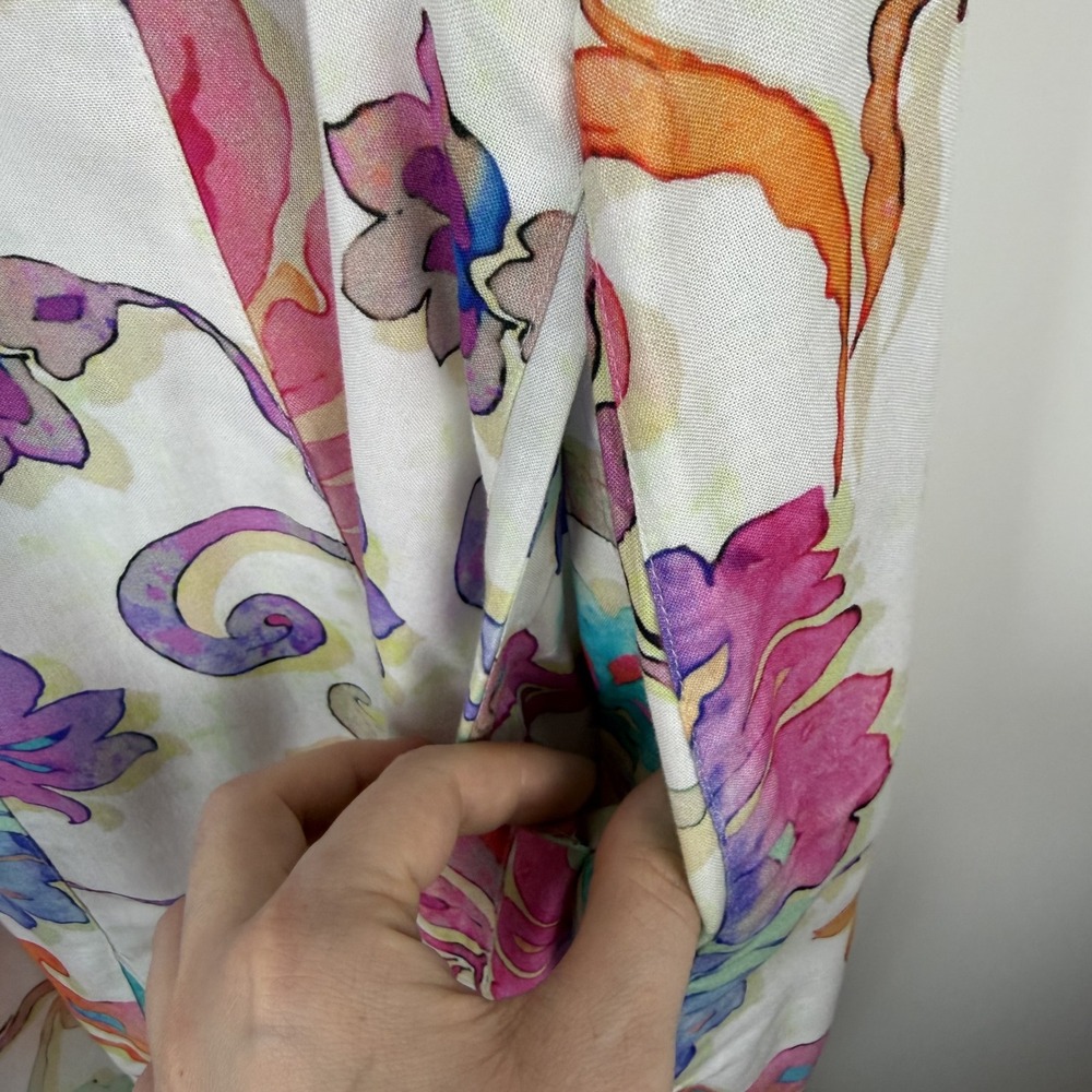 Soft Surroundings Floral Watercolor Flourish Maxi Dress XL Multicolor Flowy - Picture 4 of 12